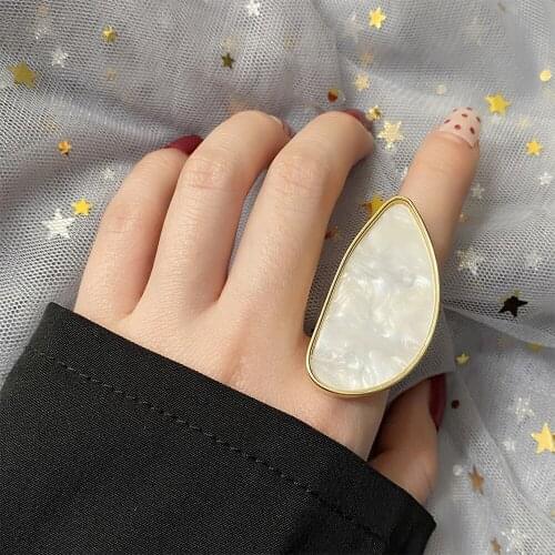 IPARAM New Korea Irregular Large Acrylic Ring For Women Fashion Adjustable Geometry Resin Wedding Ring Trend Jewelry Gift