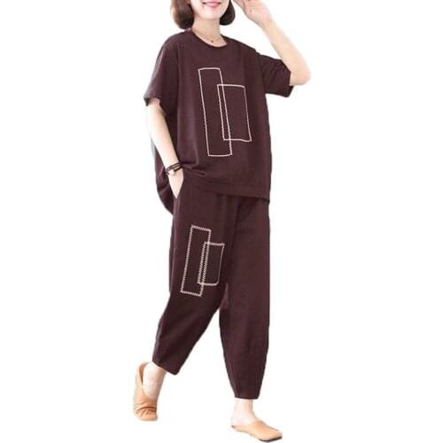 New Cotton-Containing Plus Size 5XL Two Piece Set Women 2021 Spring And Summer Loose Casual Sports Suits Ladies 2PCS C996