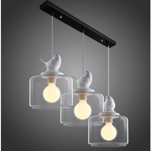 Cord Pendant Lights Modern Single Head Little Bird Pendant Lamps 3pcs / Set Bar Vintage Lamp Dining Room Parlor Light Levodecor