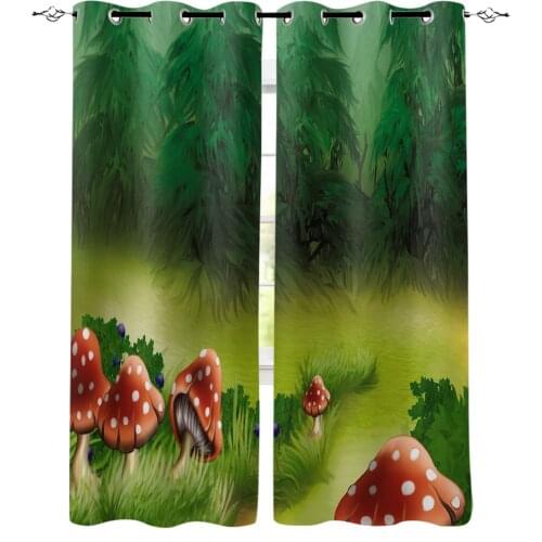 Modern Curtains for Living Room Mushroom Forest Plant Bedroom Kitchen Curtain Home Decoration Window Drapes