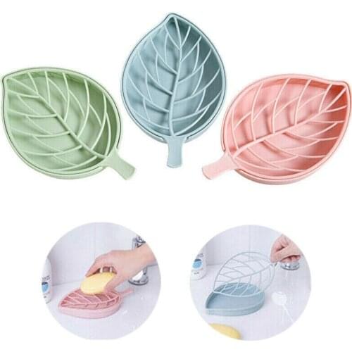 Rack Box Draining Tray Stand Leaf Shape Dispenser Holder Dish convencient Soap Case Plate