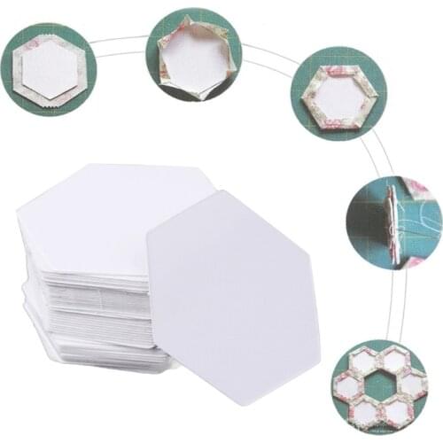 100Pcs Hexagon Templates for Patchwork Paper Quilting Sewing Craft DIY Six Sizes