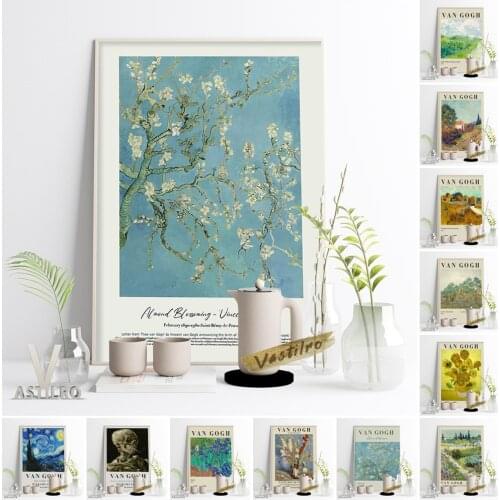 Vincent Van Gogh The Starry Night Poster Irises Art Print Framhouse In Provence Wall Picture Olive Orchard Canvas Painting Decor