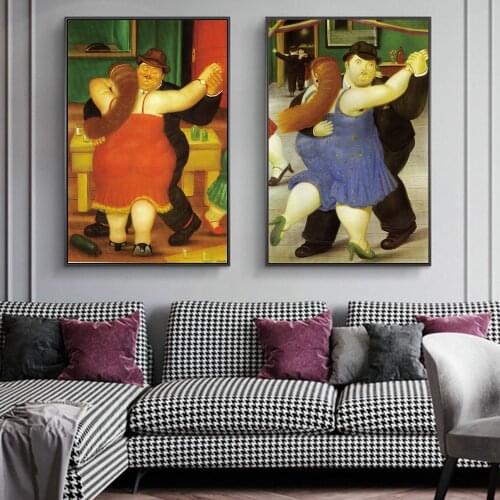 The Dancers By Fernando Botero Famous Art Canvas Paintings On the Wall Art Posters And Prints Modern Art Picture Home Wall Decor