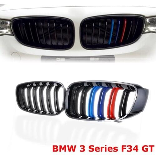 1 Pair Dual-Slat Grill for BMW F34 3 Series GT Front Kidney Bumper Grille 340i 328i 2013-2020 Car Accessories