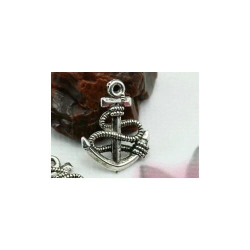 10pcs/lot Tibetan Silver Anchor pendant Handmade Decorative Metal DIY Jewelry Alloy accessories df4zs