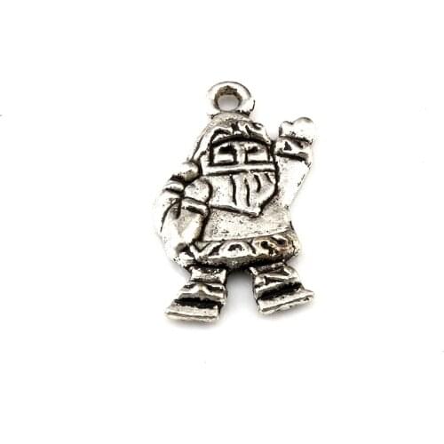 10Pcs Alloy Santa Claus Charm Pendant For Jewelry Making Bracelet Necklace DIY Findings 12.8x23mm A-643