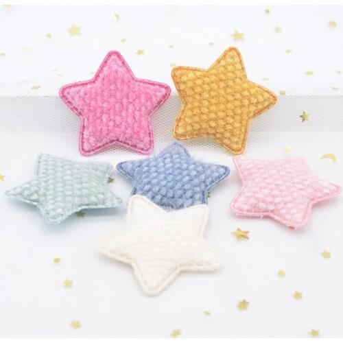 12pcs/lot 48mm Soft Corn Kernels Plush Star Applique for Clothing Hat Sewing Supplies Patches DIY Headwear Hair Clips Decor L52