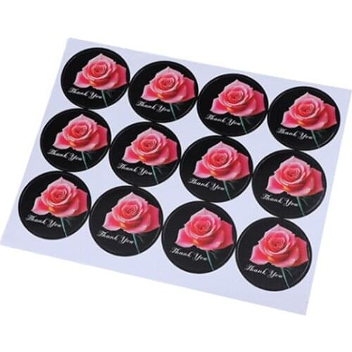 120pcs/lot Thank You Rose Seal Sticker DIY Decorative Sticker Decorative Sealing Stickers DIY Scrapbooking Stickers Label