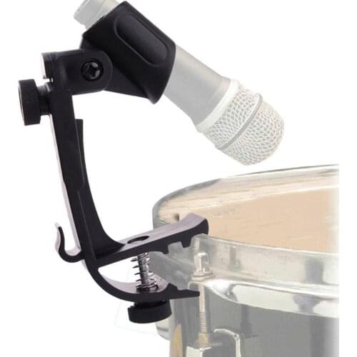 2Pcs Adjustable Stage Snare Drum Rim Mount Microphone Clips Mic Clamp Holder