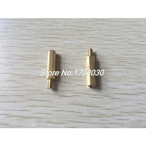 50 Pcs M3 x 6mm Brass Threaded Hexagonal Spacer Hex Screw Nut