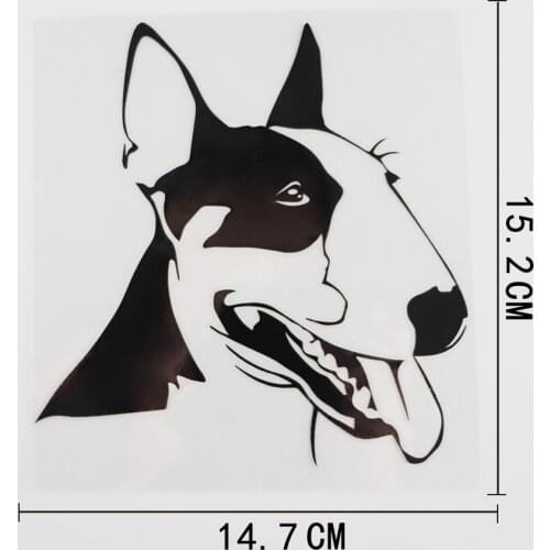14.7CMX15.2CM Animal Decal Pet Bull Terrier Dog Vinyl Car Sticker Black/Silver 8A-0006