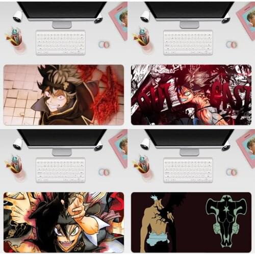 Asta Black Clover Large Keyboard Cover Non-Slip Rubber Base Computer Carpet Desk Mat PC Game Mouse Pad
