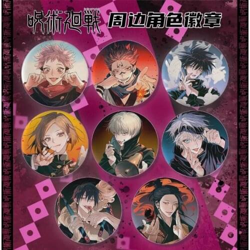 Comic Figure Brooch Cartoon Jujutsu Kaisen Tinplate Statment Badge Lapel Pins Cosplay Jewelry Bag Shirt Accessory For Kids NEW