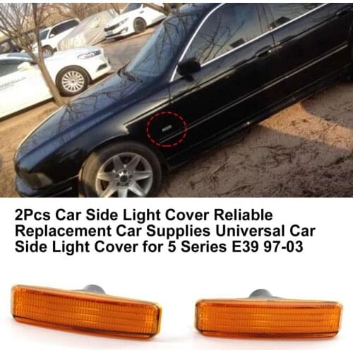 2Pcs Car Side Light Cover Reliable Replacement Car Supplies Universal Car Side Light Cover 63148360589 for 5 Series E39 97-03