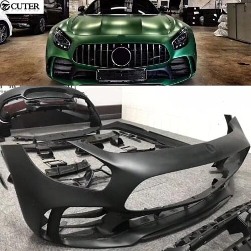 For AMG GT GTC GTS R style Carbon Fiber FRP front bumper rear bumper side skirts rear spoiler for Benz AMG GT car body kit