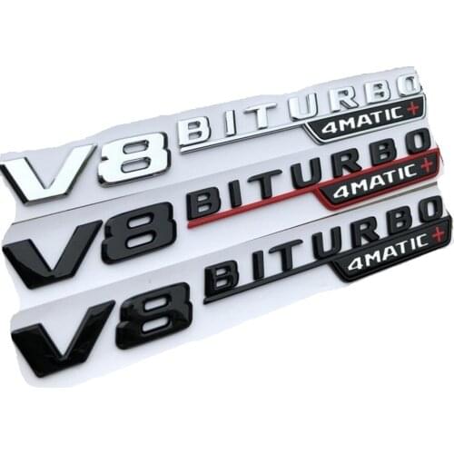 For Mercedes Benz E63 E63s C63 C63s CLS63 GLS63 S63 GLE63 GLC63 S AMG 1 pair V8 BITURBO 4MATIC+ Emblems Badges Emblem Sticker