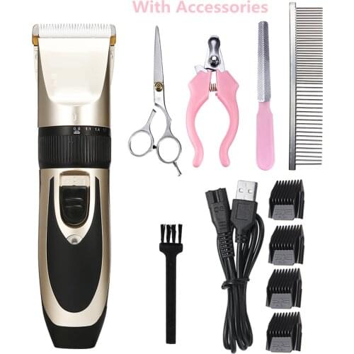 Electrical Dog Hair Trimmer Pet Trimmer Haircut Machine Rechargeable Low-noise Cat Clipper kit Pet Hair Remover Grooming Cutter
