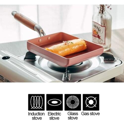 F1CC Nonstick Retangular Omelette Pan Tamagoyaki Egg Pan for stovetop and Induction