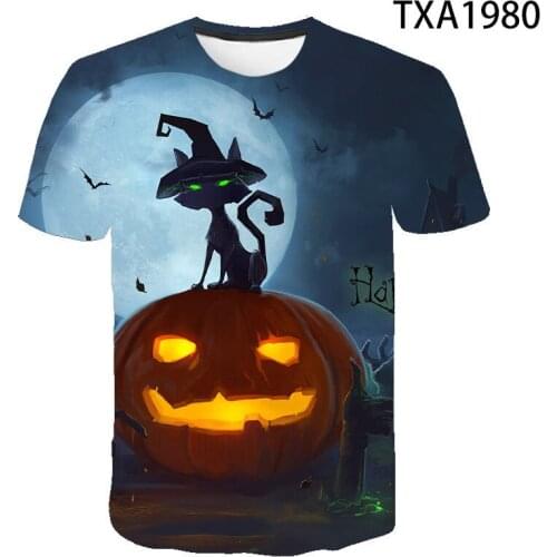 New Summer Halloween Pumpkin 3D T Shirt Boy Girl Kids Fashion Casual Men Women Children Short Sleeve Printed Cool Tops Tees