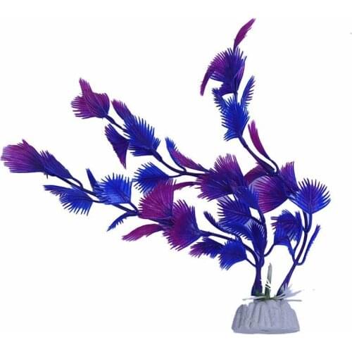 Artificial Plant Blue Purple Plastic Aquarium Decoration