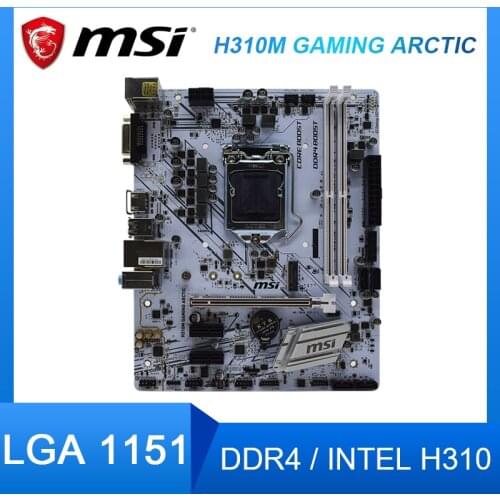 MSI H310M GAMING ARCTIC Motherboard LGA1151 DDR4 Intel H310 32GB support Core i7/i5/i3/ CPU PCI-E 3.0 Micro ATX Used Motherboard
