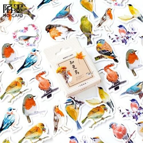 Cute Stickers Scrapbook Stickers Set Stationery Robin Creative Bird Photo Album Mobile Phone Decoration Sealing Stickers