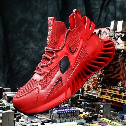 Men Shoes Blade Running Sneakers Trendy Reflection Socks Sport Shoes New Breathable Trainers Antiskid Damping Outsole Zapatillas