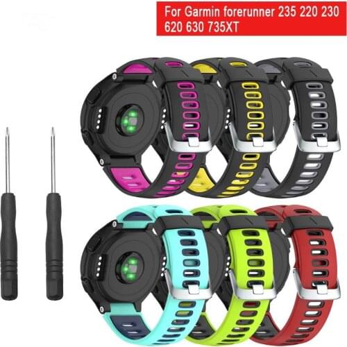 Outdoor Sport Silicone Strap for Garmin forerunner 735XT 735 235 220 230 620 630 Watch Band with tool Soft Silicone Accessories