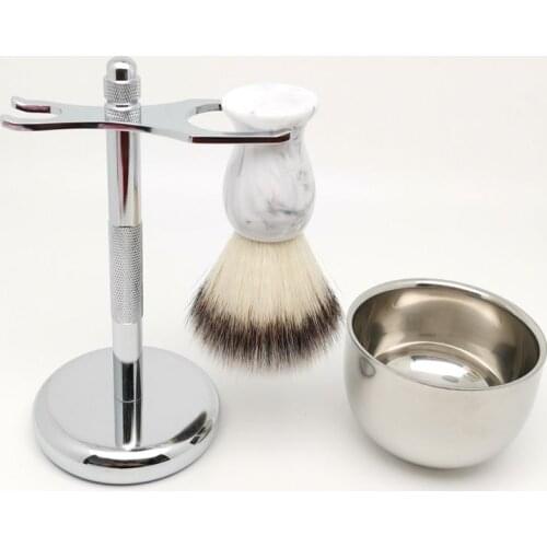 TEYO Landscape Synthetic Shaving Brush Set Include Shaving Bowl Stand Perfect for Wet Shave Cream Safety Razor Beard Brush