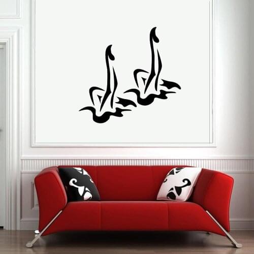 Synchronized Swimming Wall Stickers SportsSwimming Pool Design Wall Mural Swimming Girls Wall Decal Home Decor Vinyl ov223