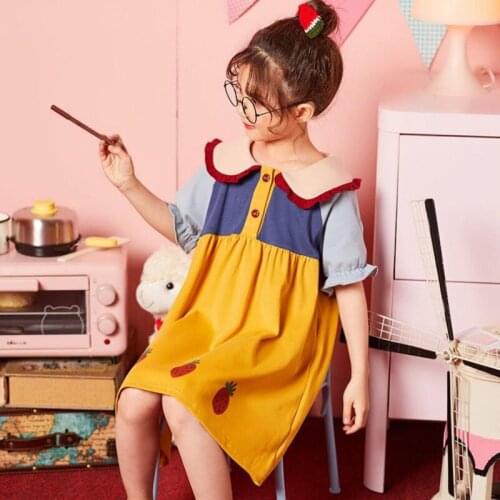 Lolita Bebe Nightdress Cartoon Princess Sleepwear Summer Thin Short Sleeve Leisure Wear Anime Fairy Nightdress Kid Girls Pajama