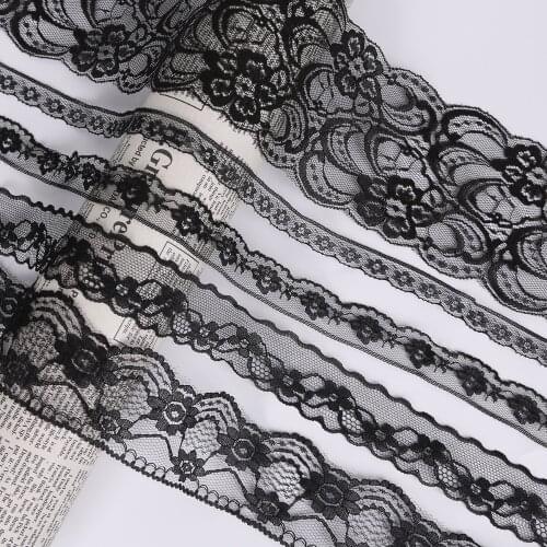 New Arrival 10Yards/lot Black Color Sewing Netting Lace Fabric Lace Trim For Wedding Dress Decoration DIY Garment Accessories
