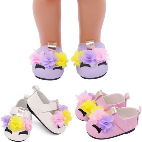 New Arrival Cute Shoes for 18 Inch Girl and 43cm Baby New Bron Dolls Fashion 7cm Doll Shoes American Doll Accessories