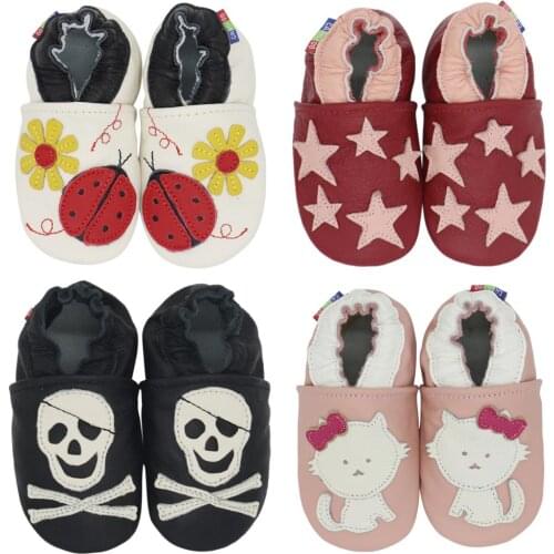 Shoeszoo Newborn Boys Girls Soft Genuine Leather Antislip Baby Shoes First Walkers Baby 0-24Months Skid-Proof Multiple Design