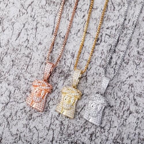 S925 Sterling Silver Bling Ice Out Jesus Piece Pendants Necklaces for Women Men Hip Hop Fashion Jewelry