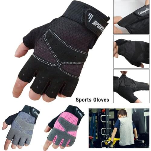 Juvenile Sports Gloves Anti-slip Shock Absorption Breathable Half Finger Glove For Weightlifting Cycling Glove For Teenagers Kid