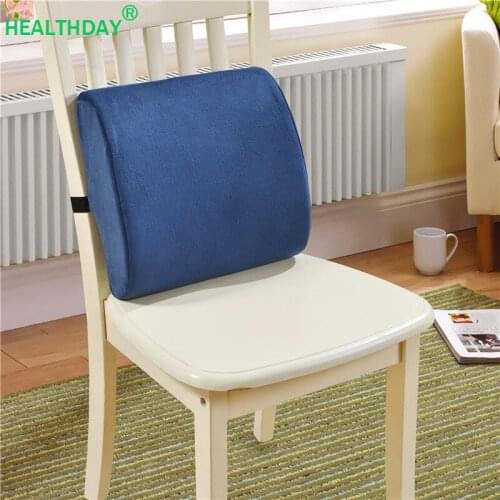Lumbar Support Memory Foam Plush Back Pillow Curved Design for Ergonomics Reduce Waist Pressure Relief Pain Back Cushion