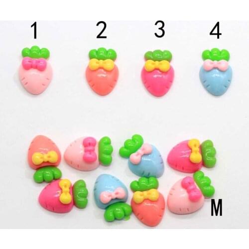 Charms Beads Cartoon Carrot Knotbow Resin Cabochon Kawaii Food Flatback For DIY Phone Case Hair Bow Decoration