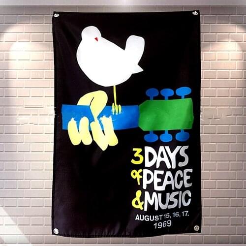 Rock Band \ Hip Hop \ Heavy Metal \ Regga Poster Four-hole Flag Banner Tapestry Vintage Wall Art Bar Cafe Home Decoration F7