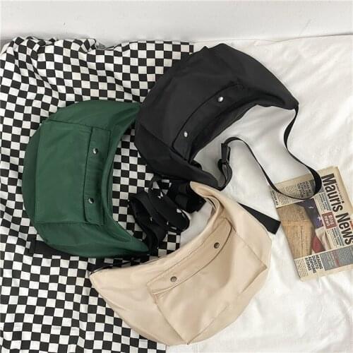 Harajuku Girl Messenger Bag Trend Female College Student Book Bags 2021 Simple Casual Daily Pack Large Capacity Crossbody Bag