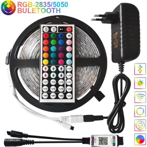 LED Strip Lights Bluetooth WiFi Luces12V RGB LED DC 5050 SMD2835 Flexible Waterproof Tape Diode Remote Control Light For Room