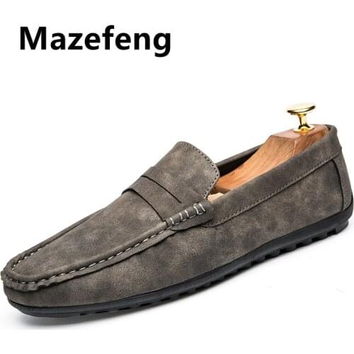 Spring Summer Mens Loafers Plus Size Lightweight Comfortable Flat Casual Shoes Men Breathable Slip on Soft Leather Driving Shoes