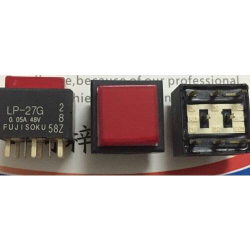 [VK]JAPAN FUJISOKU LP-27G square light touch switch 15*15mm with a self-locking button red LED 8 pin LP1S-27G-229-Z 0.05A 48V