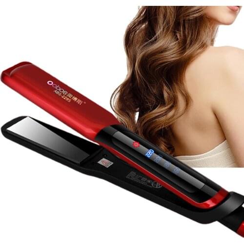 2 In 1 Professional Hair Straightener Anion Ceramic Wide Plates Hair Straightening Iron Straight Hair Styling Tools Led Display