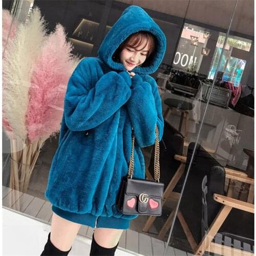 Lady Long Sleeves Jackets Outerwear Autumn Winter Hoodies 2021 Women New Medium Long Fashion Loose Sweatshirts Thick Hooded Tops