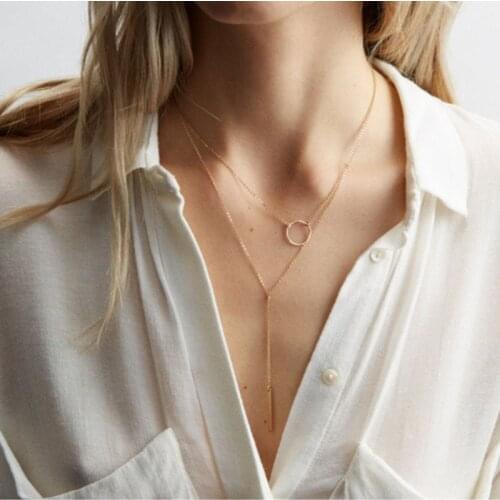 HebeDeer Necklace Multilayer Chain Trendy Girl Long Women Yellow Gold Color Bohemia Necklaces Jewelry Lovers Kpop Collares