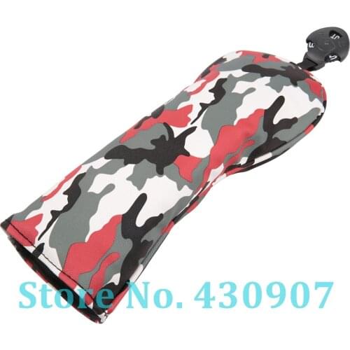 1pc Red Camouflage Golf Club Hybrid Head Cover UT Cover Utility Cover with number tag
