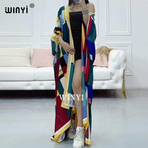 2021 Bikini Cover-ups Beach wear Wonmen kimono cardigan Middle East America Africa bohemia Printed Swim Suit CoverUp Traf Robe