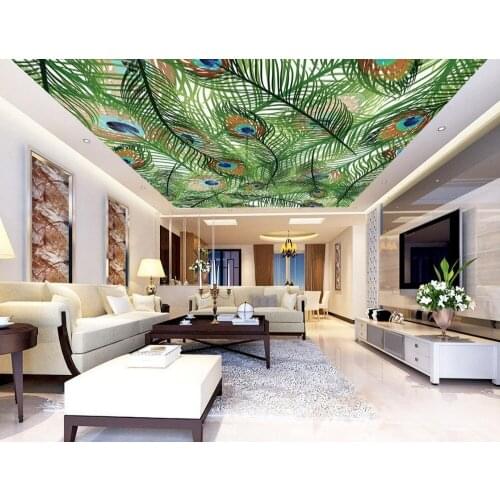 3D room wallpaper landscape peacock Ceiling murals wallpaper peacock Home Decoration 3d mural paintings